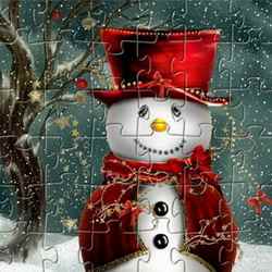 Cute Snowman Jigsaw Game